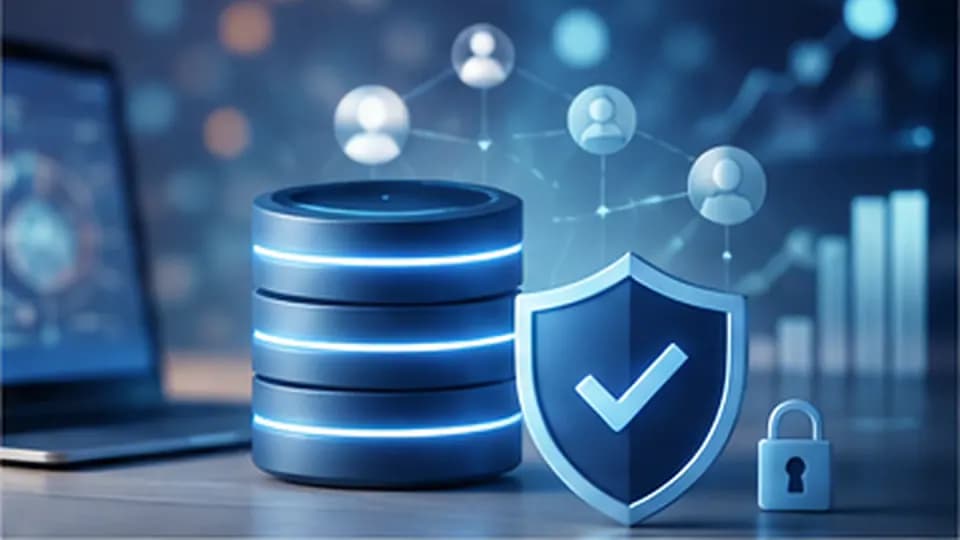 Base de données sécurisée reliée à un réseau d’intelligence artificielle.