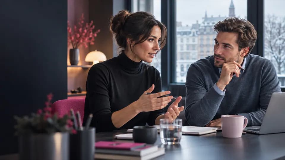 Adulte choisissant avec une formatrice un parcours de russe général ou professionnel.