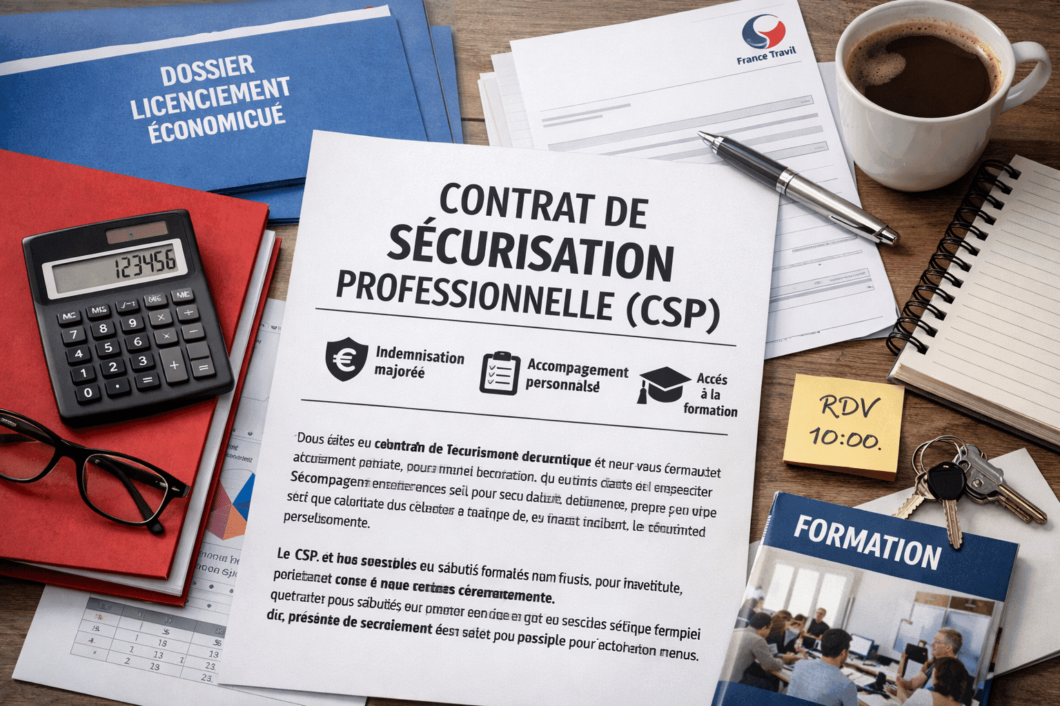 Contrat de sécurisation professionnelle CSP dossier formation licenciement économique