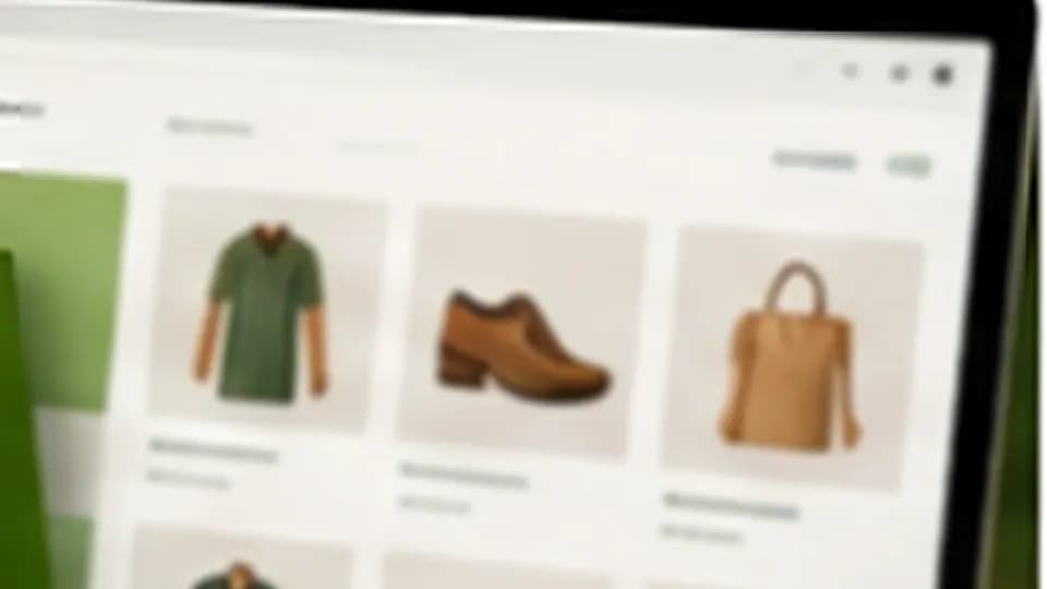 Formation – Formation Shopify : construire, tester et exploiter sa boutique – Présentation Écran d’ordinateur présentant un catalogue de vêtements et accessoires destiné à une boutique en ligne.