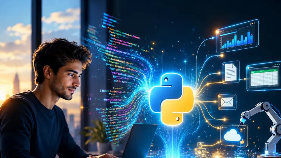 Formation – Formation Python : apprendre, automatiser et développer – Présentation Un développeur utilise Python pour relier du code à des automatisations, des données et des applications.