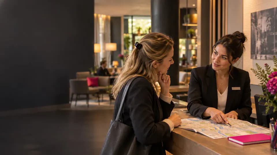 Formation – Allemand de l’accueil et du tourisme : rassurer, orienter et résoudre – Présentation Professionnelle accueillant en allemand un client dans le secteur de l’hôtellerie et du tourisme.