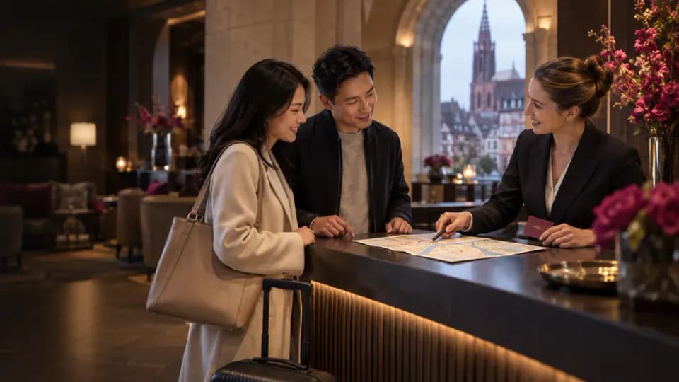 Formation – Chinois accueil et tourisme : renseigner, orienter et rassurer – Présentation Professionnelle accueillant et orientant des visiteurs sinophones dans un établissement strasbourgeois.