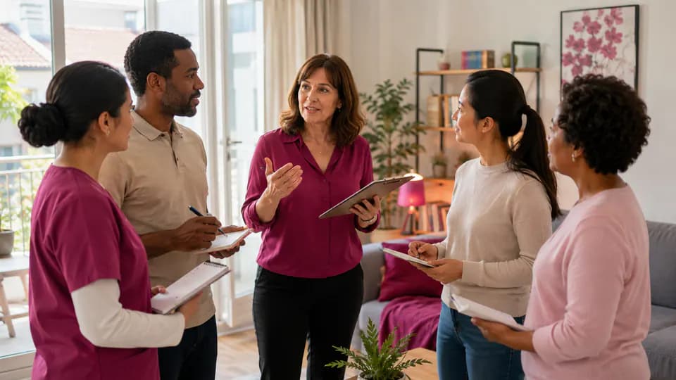 Formation – Formation FLE pour les services à la personne – Présentation Professionnels des services à la personne travaillant leur communication en français.