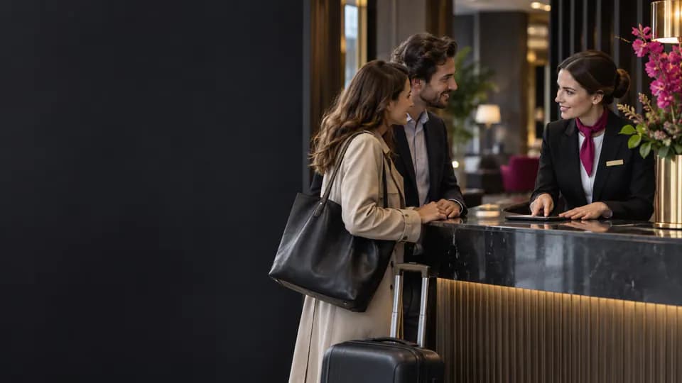Formation – Italien accueil et tourisme : rendre chaque étape du service compréhensible – Présentation Équipe accueillant et guidant des visiteurs italophones dans un établissement.