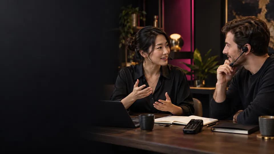 Formation – Japonais oral : comprendre, répondre et garder la conversation – Présentation Adulte pratiquant l’écoute et la conversation en japonais avec une formatrice.