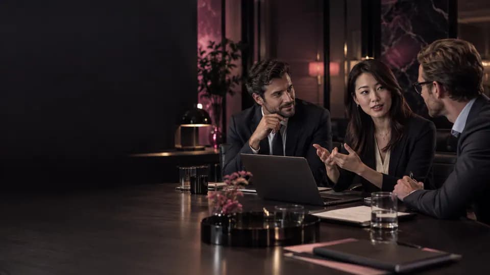 Formation – Japonais professionnel : faire avancer le travail avec méthode – Présentation Équipe franco-japonaise travaillant ses échanges professionnels pendant une formation.