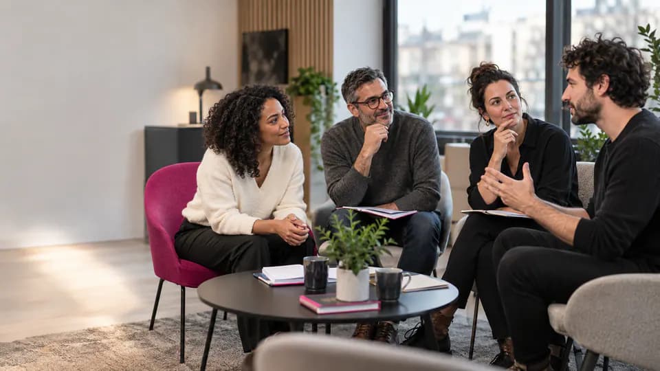 Formation – Portugais oral : comprendre, répondre et maintenir l’échange – Présentation Adultes participant à un atelier de conversation en portugais.