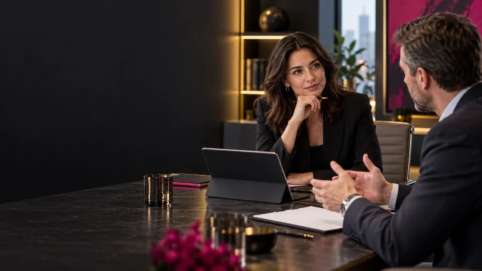 Formation – Russe commercial : conduire la vente et rendre l’accord explicite – Présentation Professionnels simulant une découverte client et une négociation commerciale en russe.