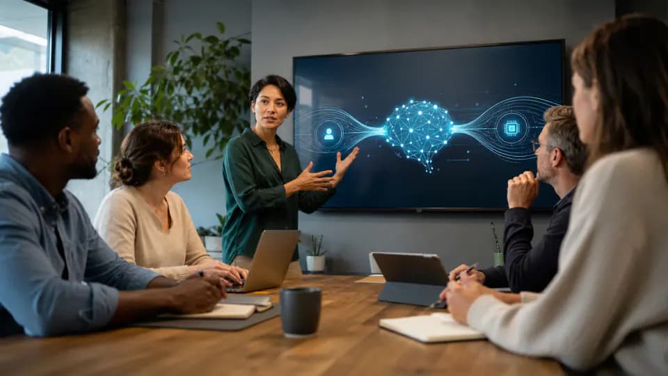 Formation – Formation : manager l’adoption de l’IA dans son équipe – Présentation Équipe encadrant l’adoption et les usages de l’intelligence artificielle au travail.