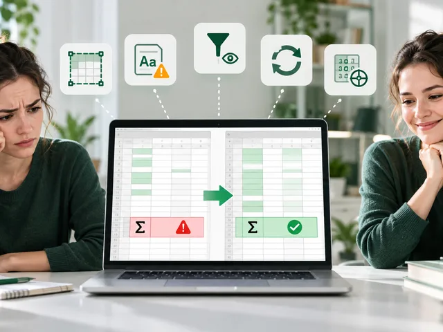 Infographie Excel : une professionnelle passe de l’inquiétude au soulagement ; cinq contrôles des totaux et un exercice corrigé de 120 à 240.